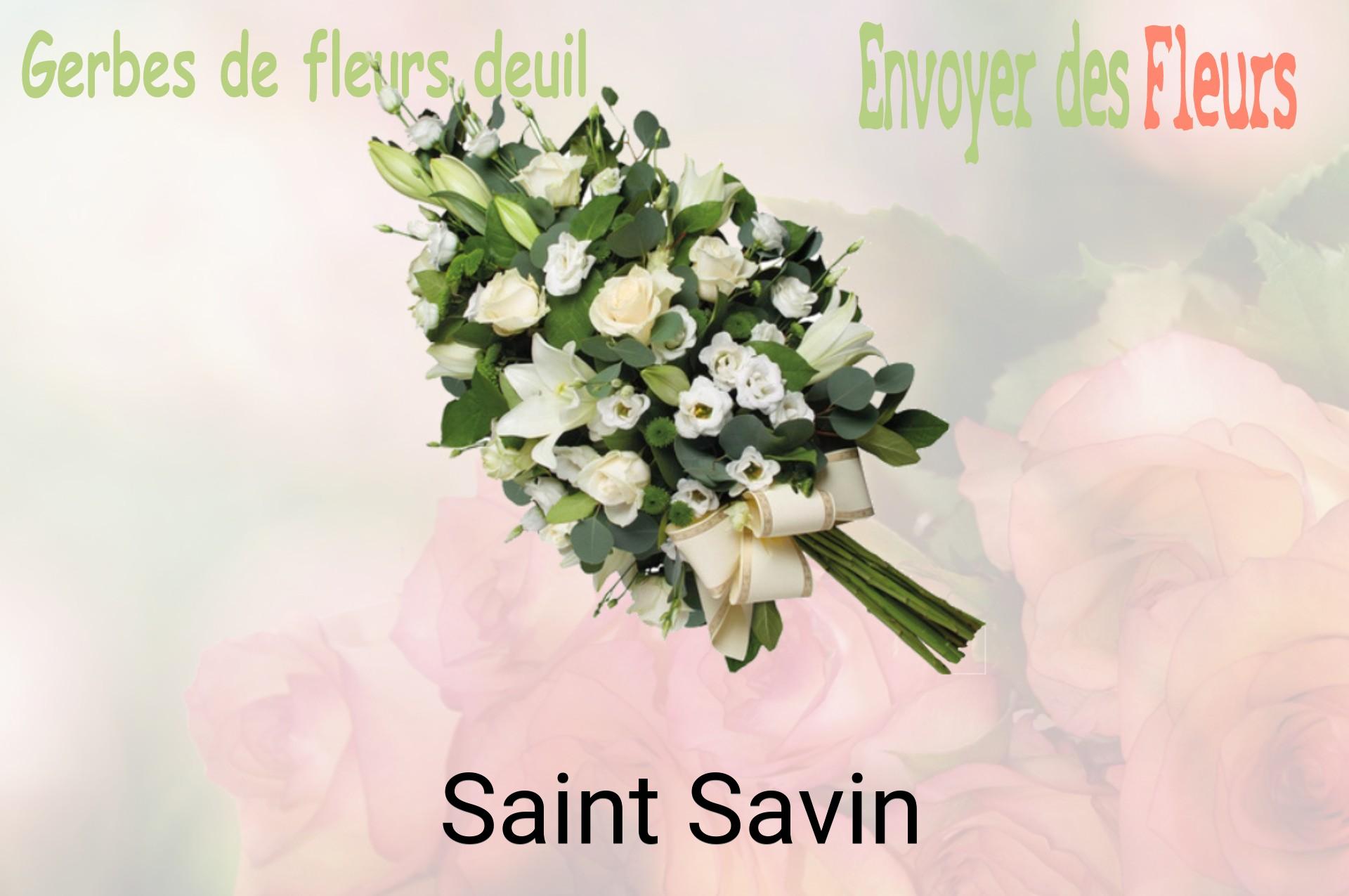 Gerbe de fleurs de deuil livrée à Saint-Savin